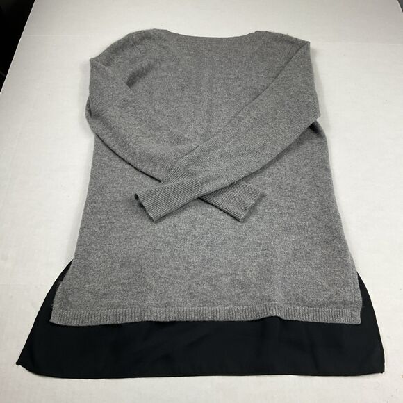 C by Bloomingdales Cashmere Tunic Sweater Small Gray Layered Hem Soft Pullover - Picture 8 of 9
